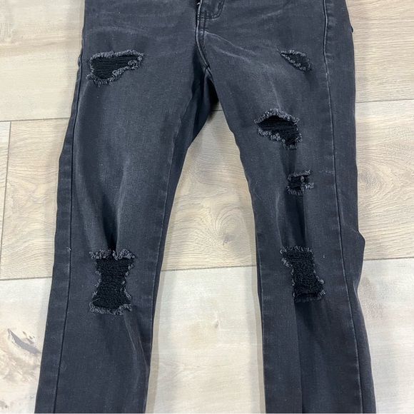 Art Class Black Distressed Skinny Jeans Jeggings Holes Distressed Stretch - Picture 4 of 9